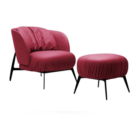 Fauteuil Hocker Wunnzëmmer Design Modern Set Garnitur Polster Relax 2-Teileg.