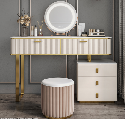 Make-up Dësch Spigel Luxus Konsole Kommode Schlofkummer Konsolendësch
