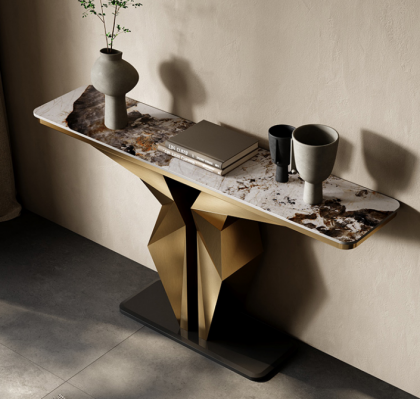 Design Luxus Konsolendësch Konsole Sideboard Gold Wunnzëmmer Miwwelen Nei