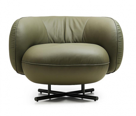 Fautteuil 1 Sëtz Kënschtläder Lounge Luxus Polster Een-Sëtz Design Gro