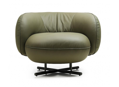 Fautteuil 1 Sëtz Kënschtläder Lounge Luxus Polster Een-Sëtz Design Gro