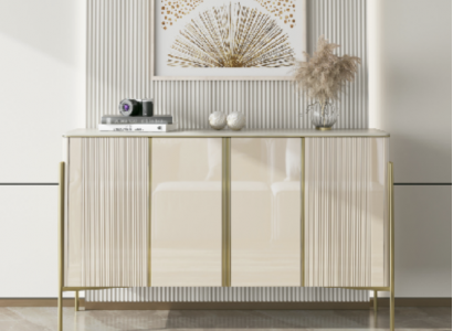 Säitendësch Modern Holz Wunnzëmmer Miwwelen Schaf Kommode Luxus Beige