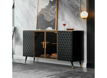 Schwaarz Kommode Sideboard Schaf Anrichte Kommoden Schief 160cm Miwwelen