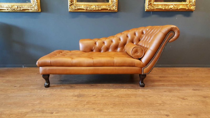 Chesterfield Chaiselongue Liicht Ottoman Sofa Echt Lieder Relaxiestull Nei