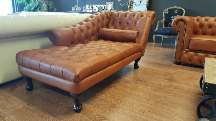 Chesterfield Chaiselongue Liicht Ottoman Sofa Echt Lieder Relaxiestull Nei