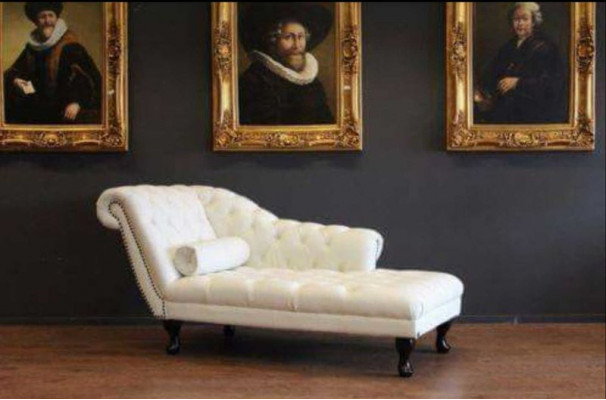 Chesterfield Chaiselongue Liicht Ottoman Sofa Echt Lieder Relaxiestull Nei