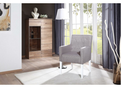 Chesterfield Lehnstuhl Still Textil Stull Polster Sëtzer Stoff Samt Echt Holz