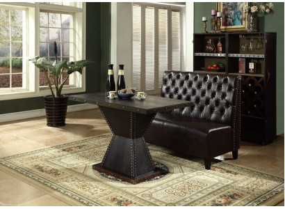 Chesterfield Sofa Bank Couch Sitzbank Braun Waardezëmmer Wunnzëmmer Büro Sofas