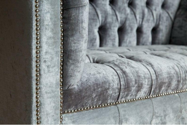 Design Chesterfield Stoff Couch Chaiselongue Polster Nei Chaiselongen Sofas
