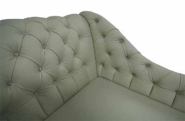NAPOLEON Chesterfield Chaiselounge Léng Couch Canapé Ledercouch Textil