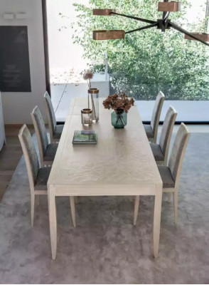 Stull Grupp Garnitur Dësch 6x Stiller Iesszëmmer Design Holz Iessgrupp 7tlg