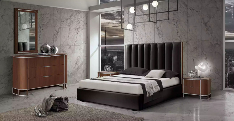 Bett Nuetsdësch 2x Luxus Schlofkummer Set Komplett Zëmmer Miwwelen Nei