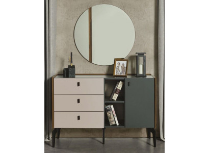Design Schlofzëmmer Komplett Set Kommode mat Spigel 2tlg Set Holz Nei