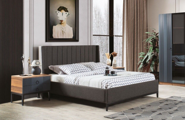 Design-Schlofkummer-Set Luxus Modern Miwwel-Set Bett an 2x Nospaanbieden.