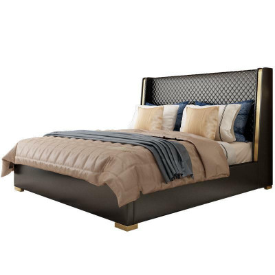 Designer Polsterbett Bett Betten Stoff Holz Luxus Eebett 180x200cm Duebelbett