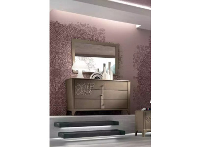 Kommode Spigel Nei Luxus Komplett Schlofzimmer Set Anrichte brong 2-teileg