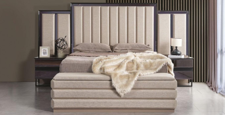 Luxus Schlofkummer Set 6tlg Modernen Stil Holzméiwwel Bett Schminktisch Set