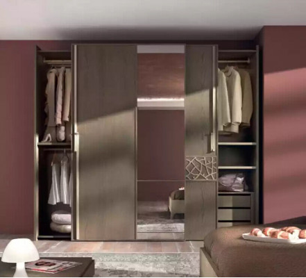 Schlofkummer Bett 2x Nuetsdësch Design 6tlg. Komplett Set brong 6tlg
