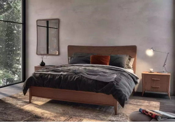 Schlofkummer Set Bett 2x Nuetsdëscher Kommode Design Luxus Miwwelen 4tlg