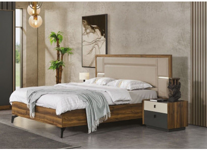 Schlofzëmmer Set Bett Nuetsdësch 3 Deeler Design Miwwelen Better Luxus Komplett