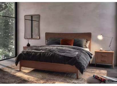 Schlofkummer Set Luxus Bett 2x Nuetsdëscher Design nei brong 3-teileg Modern