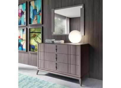 Schlofzëmmer Set Luxus Kommode Spigel Design Buffet brong 2-delig Holz