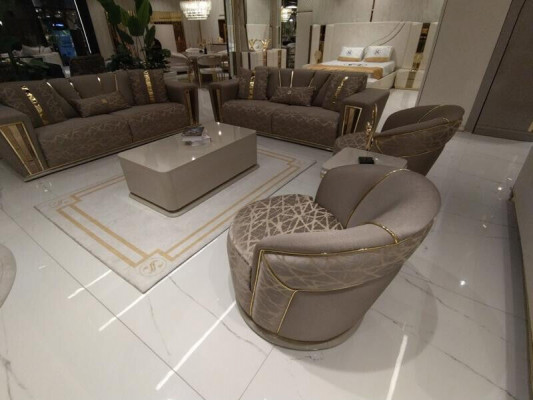 3+1 Sëtzer Luxus Sofagarnitur Komplett Set Couch Sofa Modern Garnitur Wunnzëmmer
