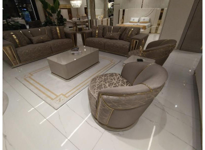 3+1 Sëtzer Luxus Sofagarnitur Komplett Set Couch Sofa Modern Garnitur Wunnzëmmer