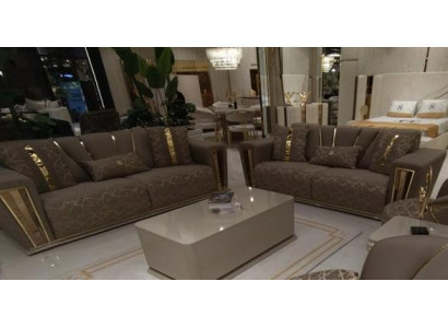 3+3 Sëtzer Modern Sofagarnitur Fotell Textil Gro Sofa 3 Sëtzer Luxus Komplett 2tlg