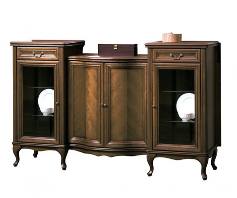 Klassesch XXL Kommode Säitestuff Holz Antik Stil Schaf Vitrin