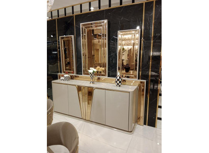 Luxuriéischt modernen Kommode mat 3x Spigel Exklusives Design a héichwäerteg