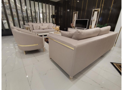 Luxus Sofagarnitur 3+3+1+1 Sëtzer Sofa Fauteuil JV Miwwelen Modern Miwwel Set 4-stéck Nei