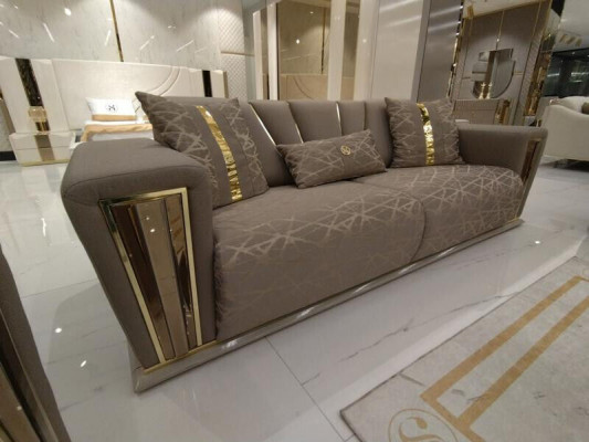 Modern Sofagarnitur 3+3+1 Plaz Sessel Textil 3-Sëtz Sofa 3tlg. Set Design Neit