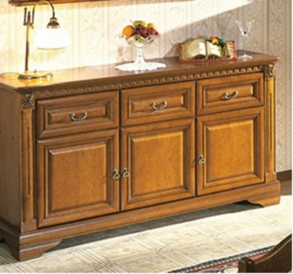 Wunnzëmmer Set 4 Deeler Kommode Vitrine Sideboard Kolonialstil Wunnwand