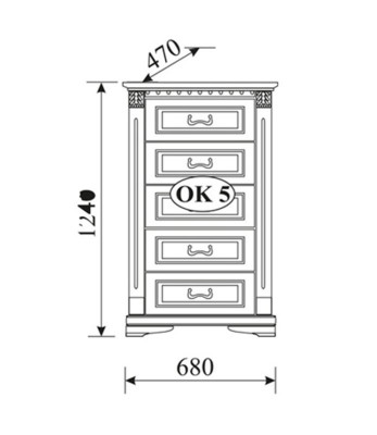 Wunnzëmmer Set 4 Deeler Kommode Vitrine Sideboard Kolonialstil Wunnwand