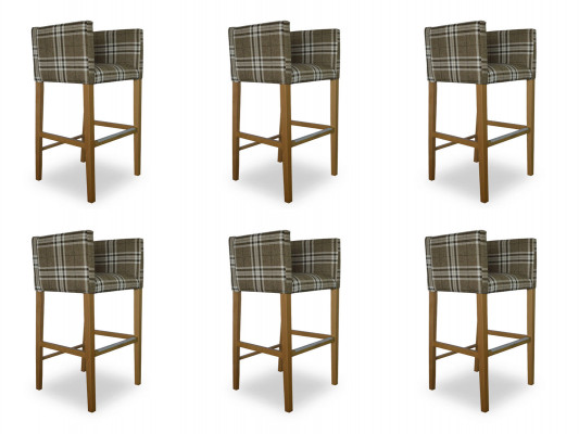 6x Barhocker Eck Stull Sëtz Still Hocker Theke Stull Polster Set Caro