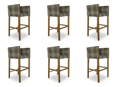 6x Barhocker Eck Stull Sëtz Still Hocker Theke Stull Polster Set Caro