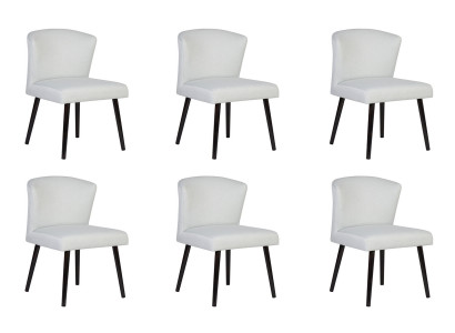 6x Lieder Polster Sëtz Still Lehn Stull Design Lounge Club Sëtz Ensemble Nei