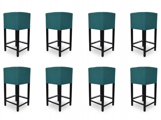 8x Barhocker Eck Stull Sëtz Still Hocker Tresen Lieder Polster Komplett Set