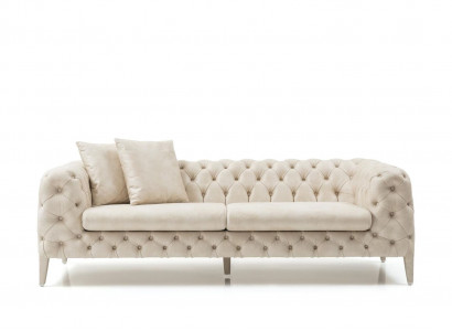 Wunnzëmmer Wäissen Véiersëtzer Designer Luxus Sofa 4-Sëtzer Polstersofa