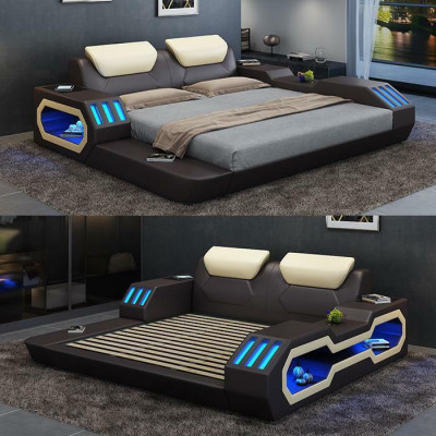 Luxus Design Bettrahmen Bett Lieder Better USB Luxus Duebel Hotel Gepolstert Bett.