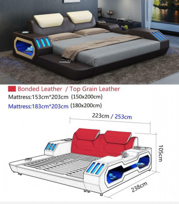 Luxus Design Bettrahmen Bett Lieder Better USB Luxus Duebel Hotel Gepolstert Bett.