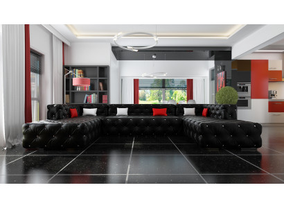 Eckcouch Chesterfield Wunnlandschaft Luxus Designer Canapé Couche Polster Eckcouch