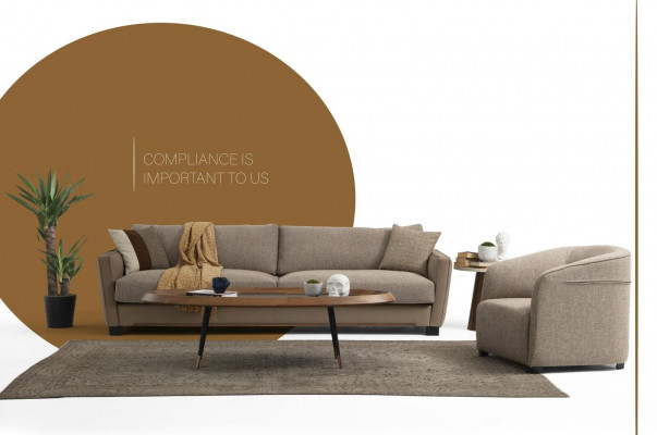 Canapé-Sëtzung 31 Sëtzer Fotell Dräisëtzer Modern Stoff Beige Set Design