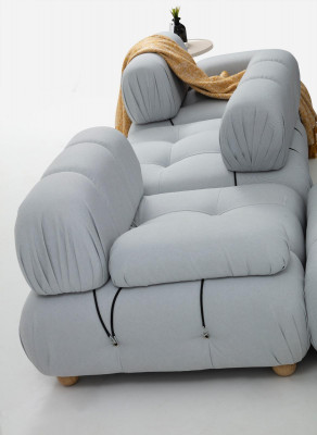 Komplett Canapé Ensemble Sofa Ensemble 321 Sëtzer Modern Stoffer Grié Sets.