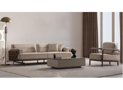 Beige Wunnzëmmer Set Modernen Dräisëtzer Luxus Polstersëtz 2tlg Neit