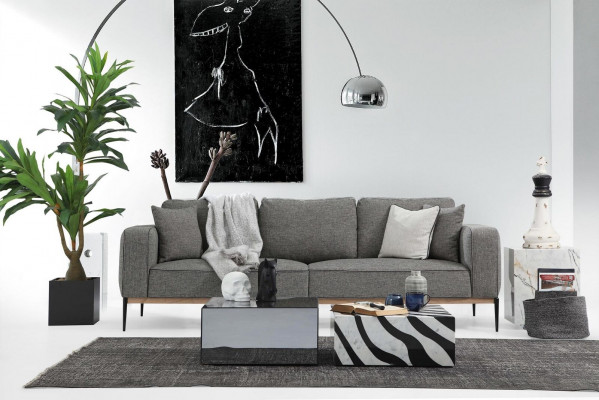 Canapé-Sëtzgrupp 4-Sëtzer Fauteuil Véiersëtzer Stoff Canapéen Modernen Design Gro