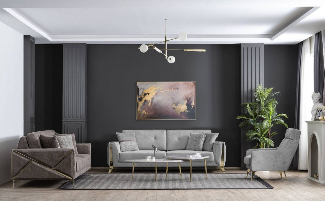 Wohnzëmmer Set 331 Setzer 2x Couchdëscher Modern Miwwelen Design Luxus