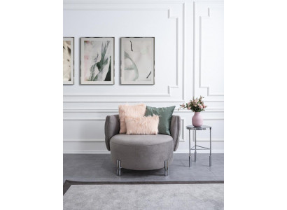 Graue Polstersëtz Living Zëmmer Een-Seeter Textil Sëtz Lounge Miwwelen