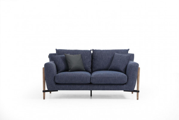 Dräisëtzer Sofa 3 Sëtzer Stoff Modern Sofas Design Wunnzëmmer Blo